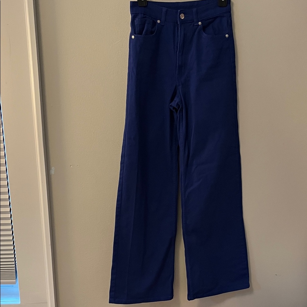 Royal Blue Wide-Leg Jeans 4